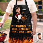 Personalisierte Schürze Mit Tasche mit Photo – Vatertagsgeschenk für Papa, Opa – Der Boss am Grill