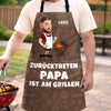 Personalisierte Schürze Mit Tasche mit Photo – Vatertagsgeschenk für Papa, Opa – Papa macht Feuer & Essen