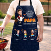 Personalisierte Schürze Mit Tasche mit Photo – Vatertagsgeschenk für Papa, Opa – Der Grill Läuft Besser Mit Papa