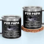 Personalisierter Foto-Thermosbecher mit Henkel – Geschenk für Einen Neuen Papa – Bald Darfst Du Mich Im Arm Tragen
