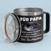 Personalisierter Foto-Thermosbecher mit Henkel – Geschenk für Einen Neuen Papa – Bald Darfst Du Mich Im Arm Tragen