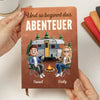 Personalisierte Notizbuch Aus Leder – Geschenk Für Camper & Campingpaare – Und So Beginnt Das Abenteuer