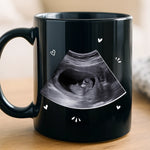 Personalisierte Schwarzer Tasse mit Photo – Geschenk für einen neuen Papa – Kleines Wunder Unterwegs