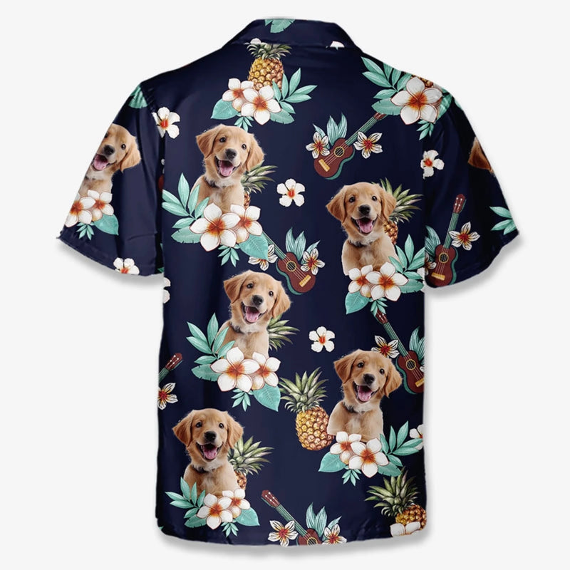 Personalisiertes Hawaiihemd mit Foto – Geschenk für Familie, Haustierbesitzer – Ruhe bewahren und am Strand bleiben
