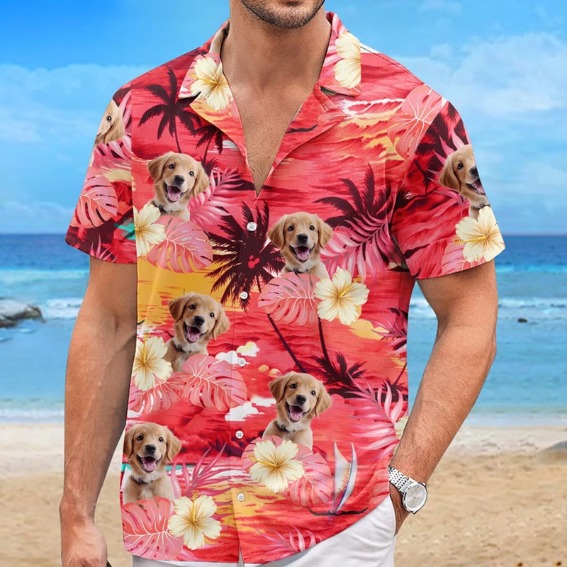 Personalisiertes Hawaiihemd mit Foto – Geschenk für Familie, Haustierbesitzer – Wir genießen unseren Sommer