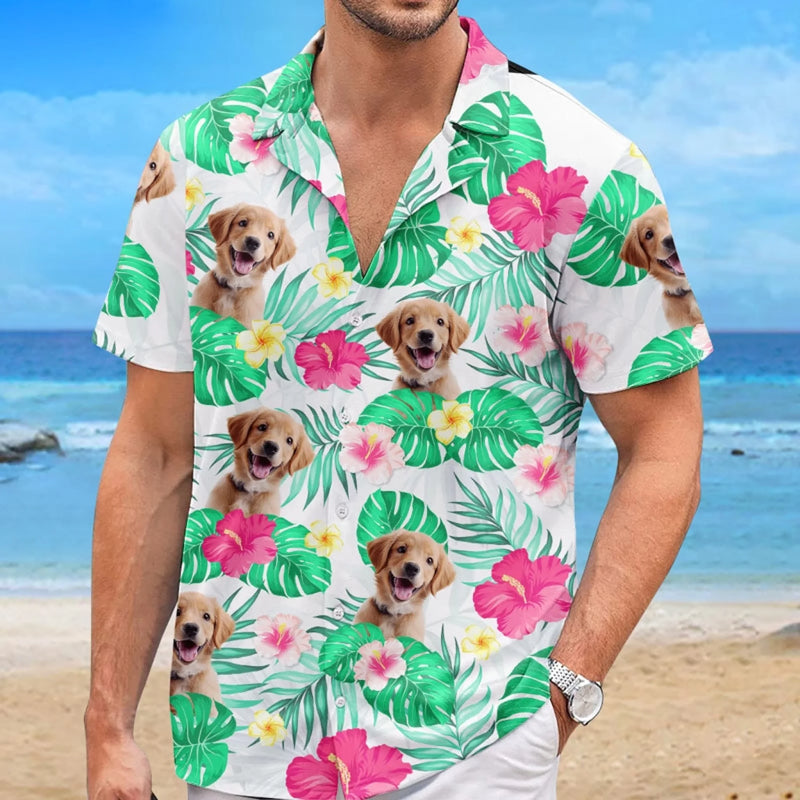 Personalisiertes Hawaiihemd mit Foto – Geschenk für Familie, Haustierbesitzer – Es ist Sommerzeit