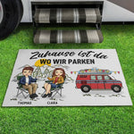 Personalisierte Fußmatte – Geschenk Für Camper & Campingpaare – Zuhause Ist Da, Wo Wir Parken