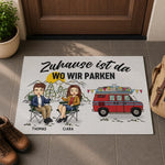 Personalisierte Fußmatte – Geschenk Für Camper & Campingpaare – Zuhause Ist Da, Wo Wir Parken