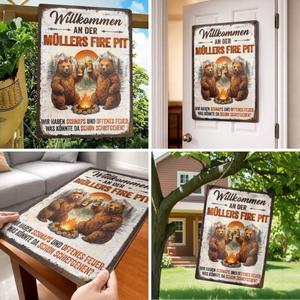 Personalisiertes Metallschild – Geschenk Für Camper & Campingpaare – Der gemütliche Feuerplatz