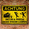 Personalisiertes Metallschild – Geschenk Für Camper – Camping Ist Unsere Therapie