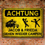 Personalisiertes Metallschild – Geschenk Für Camper – Camping Ist Unsere Therapie