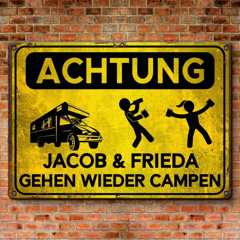 Personalisiertes Metallschild – Geschenk Für Camper – Camping Ist Unsere Therapie