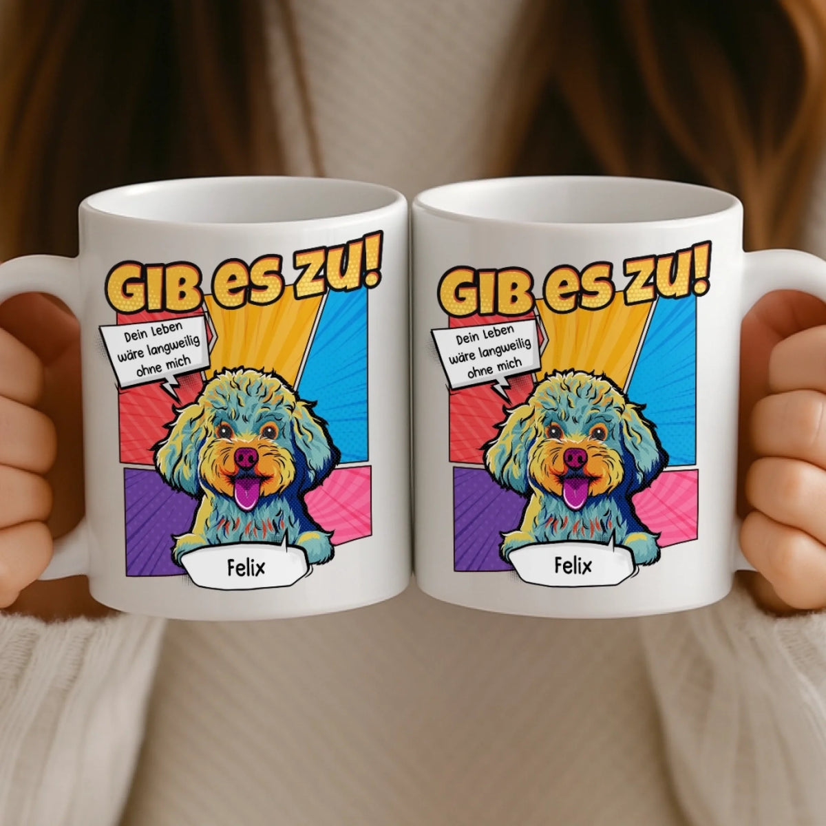 Personalisierte Tasse mit 3D-Effekt – Geschenk Für Hundeliebhaber – Zu Süß Zum Ignorieren