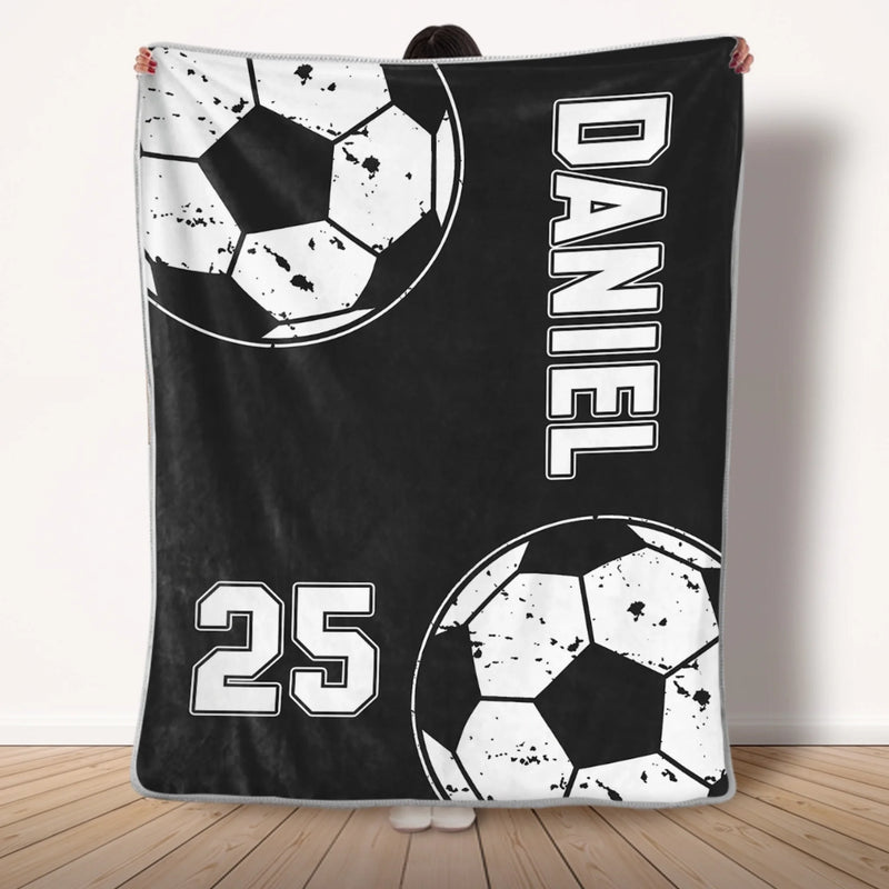 Personalisierte Decke - Geschenk für Fußballfans, Sportfans – Spiel an, Sorgen aus