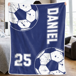 Personalisierte Decke - Geschenk für Fußballfans, Sportfans – Spiel an, Sorgen aus