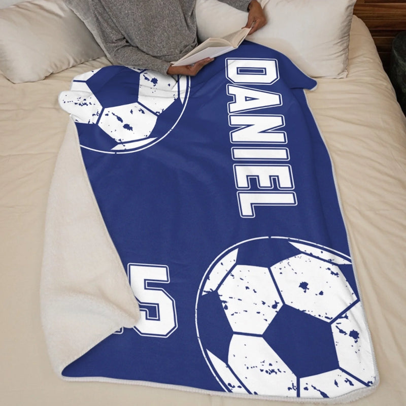 Personalisierte Decke - Geschenk für Fußballfans, Sportfans – Spiel an, Sorgen aus