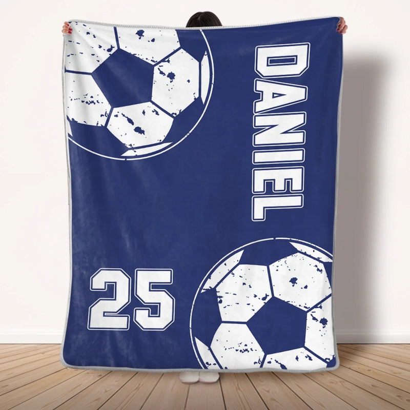 Personalisierte Decke - Geschenk für Fußballfans, Sportfans – Spiel an, Sorgen aus