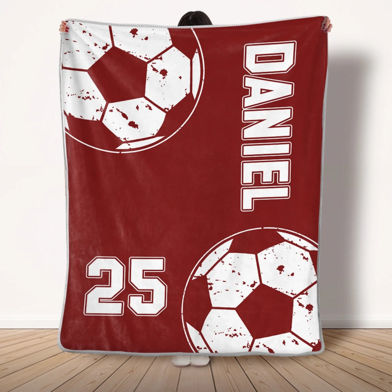 Personalisierte Decke - Geschenk für Fußballfans, Sportfans – Spiel an, Sorgen aus