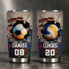 Personalisierter Becher – Geschenk für Fußballfans, Volleyballfans – Trainieren, Kämpfen, Gewinnen