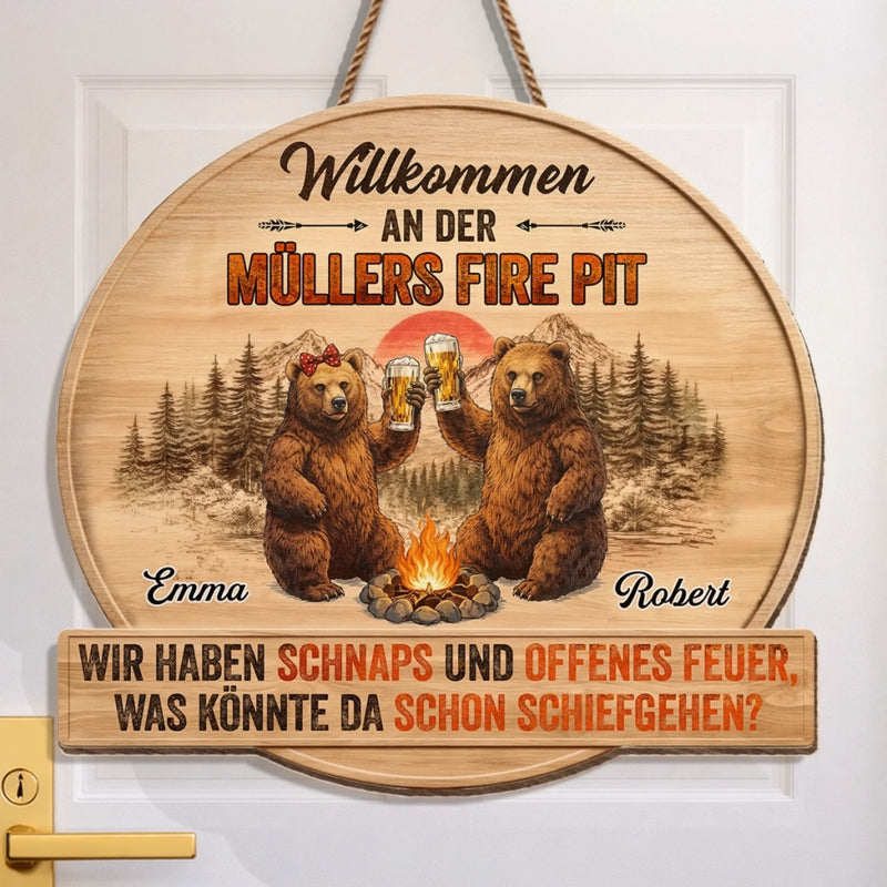 Personalisiertes Holzschild – Geschenk Für Camper & Campingpaare – Wärme trifft Abenteuer