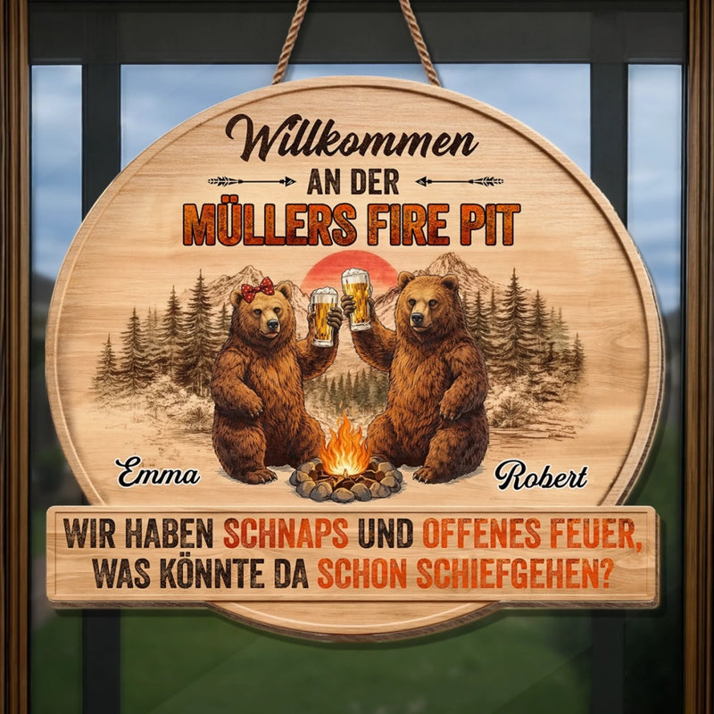 Personalisiertes Holzschild – Geschenk Für Camper & Campingpaare – Wärme trifft Abenteuer