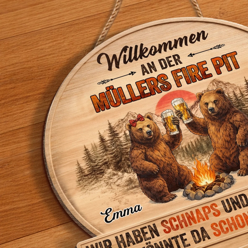 Personalisiertes Holzschild – Geschenk Für Camper & Campingpaare – Wärme trifft Abenteuer