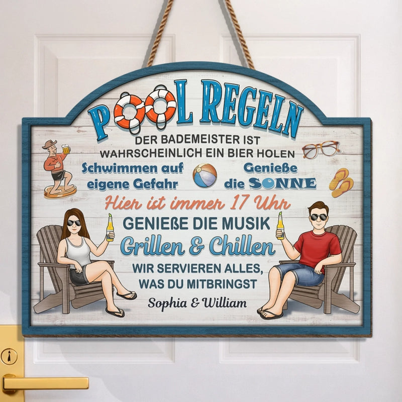 Personalisiertes Holzschild – Geschenk für Paare – Willkommen in unserer Chill-Zone