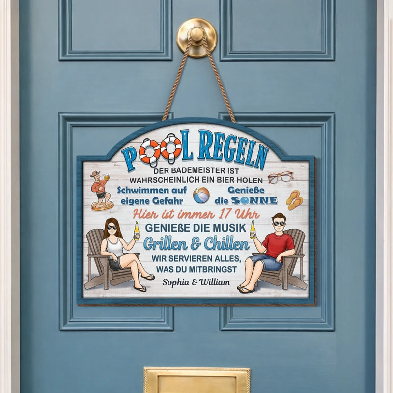 Personalisiertes Holzschild – Geschenk für Paare – Willkommen in unserer Chill-Zone