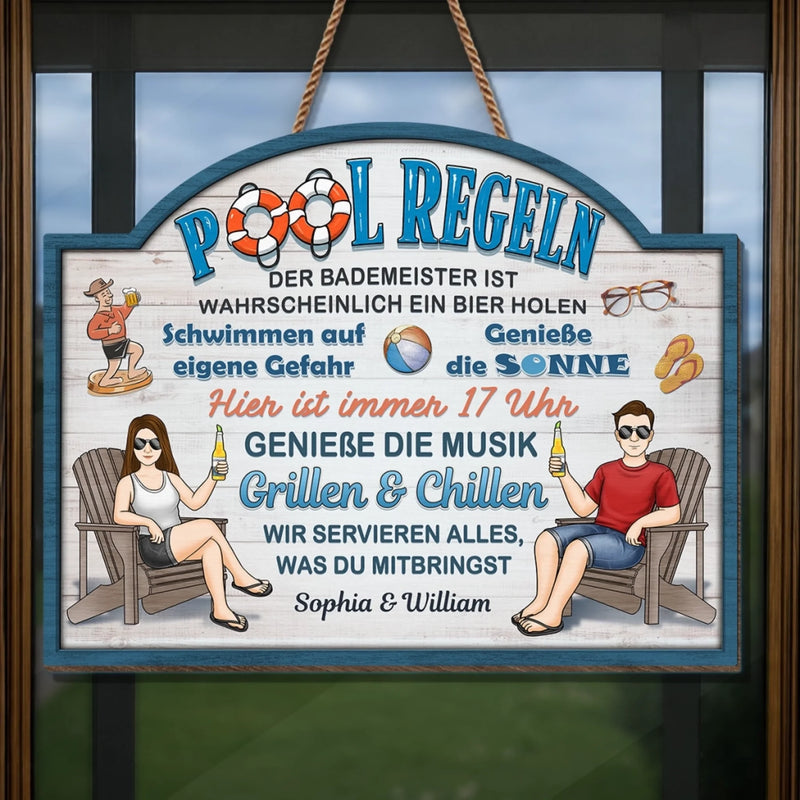 Personalisiertes Holzschild – Geschenk für Paare – Willkommen in unserer Chill-Zone