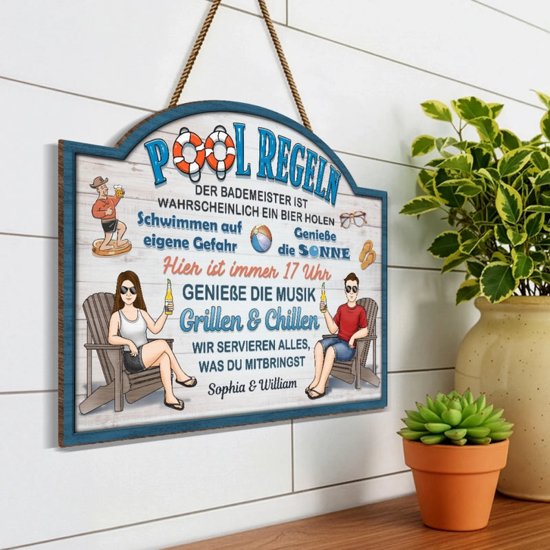 Personalisiertes Holzschild – Geschenk für Paare – Willkommen in unserer Chill-Zone
