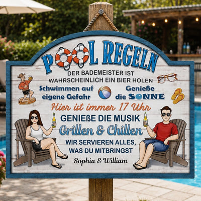 Personalisiertes Holzschild – Geschenk für Paare – Willkommen in unserer Chill-Zone