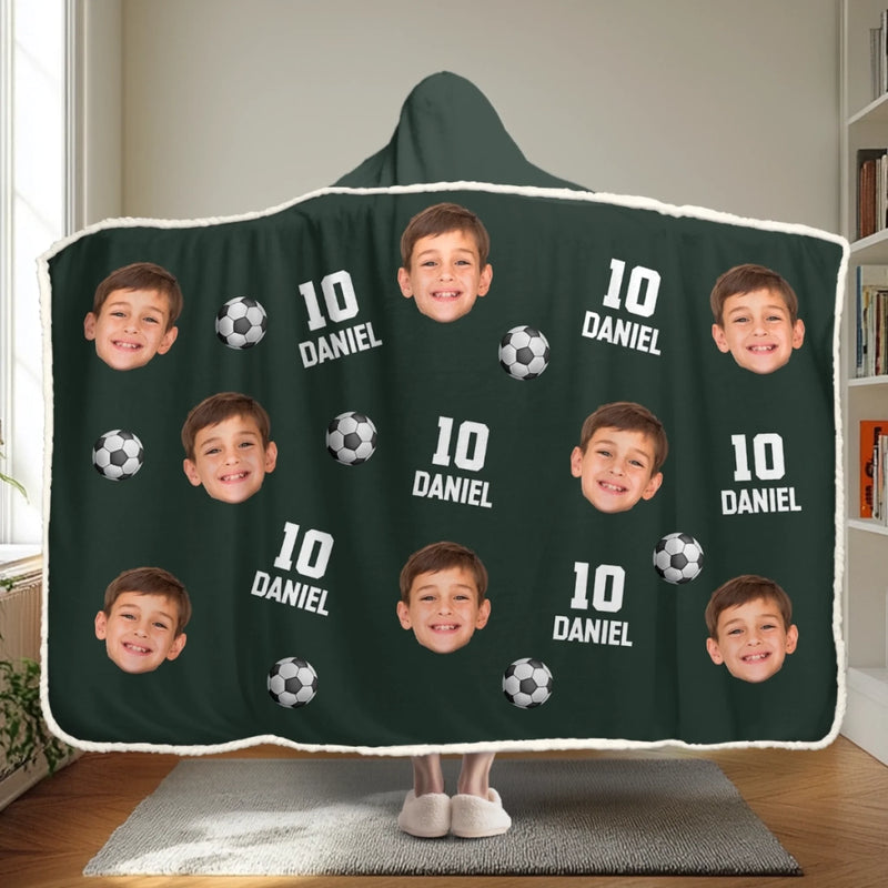 Personalisierte Affirmationsdecke, Hoodiedecke - Geschenk für Fußballfans, Sportfans – Geboren fürs Gewinnen