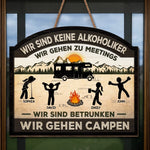 Personalisiertes Holzschild – Geschenk Für Camper – Keine Alkoholiker Nur Camper