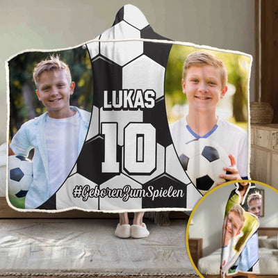 Personalisierte Affirmationsdecke, Hoodiedecke - Geschenke für Sportfans und Sportliebhaber – Kleiner Spieler, große Träume