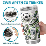 Personalisierter Becher mit 3D-Effekt – Geschenk für Fußballfans, Sportfans – Trainieren wie ein Champion