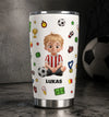 Personalisierter Becher mit 3D-Effekt – Geschenk für Fußballfans, Sportfans – Nie Aufgeben, Immer Kämpfen