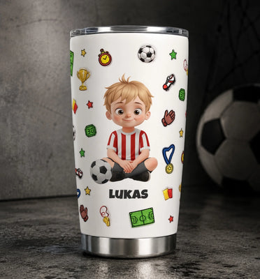 Personalisierter Becher mit 3D-Effekt – Geschenke für Sportbegeisterte – Nie Aufgeben, Immer Kämpfen