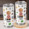 Personalisierter Becher mit 3D-Effekt – Geschenk für Fußballfans, Sportfans – Nie Aufgeben, Immer Kämpfen