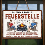 Personalisiertes Holzschild – Geschenk für Campingpaare – Lagerfeuer, Musik & gute Zeiten
