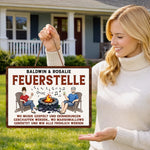 Personalisiertes Holzschild – Geschenk für Campingpaare – Lagerfeuer, Musik & gute Zeiten