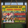 Personalisiertes Holzschild – Geschenk für Familie – Willkommen auf unserer Terrasse