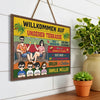 Personalisiertes Holzschild – Geschenk für Familie – Willkommen auf unserer Terrasse