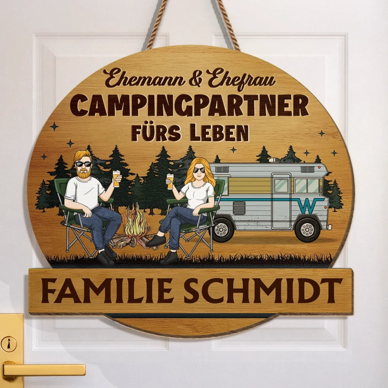 Personalisiertes Holzschild – Geschenk für Campingpaare – Zuhause Ist, Wo Wir Parken