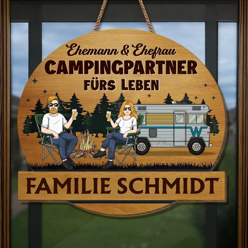 Personalisiertes Holzschild – Geschenk für Campingpaare – Zuhause Ist, Wo Wir Parken