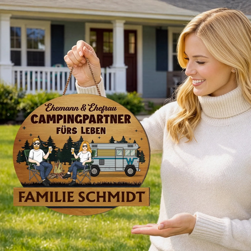 Personalisiertes Holzschild – Geschenk für Campingpaare – Zuhause Ist, Wo Wir Parken