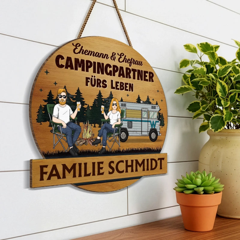Personalisiertes Holzschild – Geschenk für Campingpaare – Zuhause Ist, Wo Wir Parken