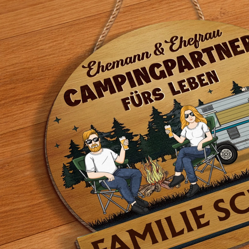 Personalisiertes Holzschild – Geschenk für Campingpaare – Zuhause Ist, Wo Wir Parken