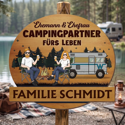 Personalisiertes Holzschild – Geschenk für Campingpaare – Zuhause Ist, Wo Wir Parken