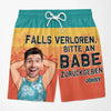 Personalisierte Partner-Badeshorts mit Foto – Sommergeschenk für Paare - Dieser Typ gehört zu Babe