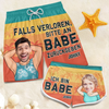 Personalisierte Partner-Badeshorts mit Foto – Sommergeschenk für Paare - Dieser Typ gehört zu Babe